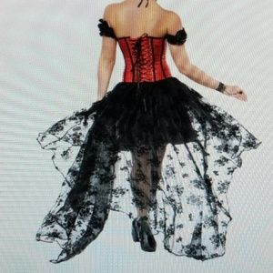 Red off Shoulder Corset style with Extended Lace b